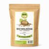 Bio Walnüsse Bruch naturbelassen von Awesome Nuts im wiederverschließbaren Frischebeutel, freigestellte Produktabbildung auf weißem Hintergrund
